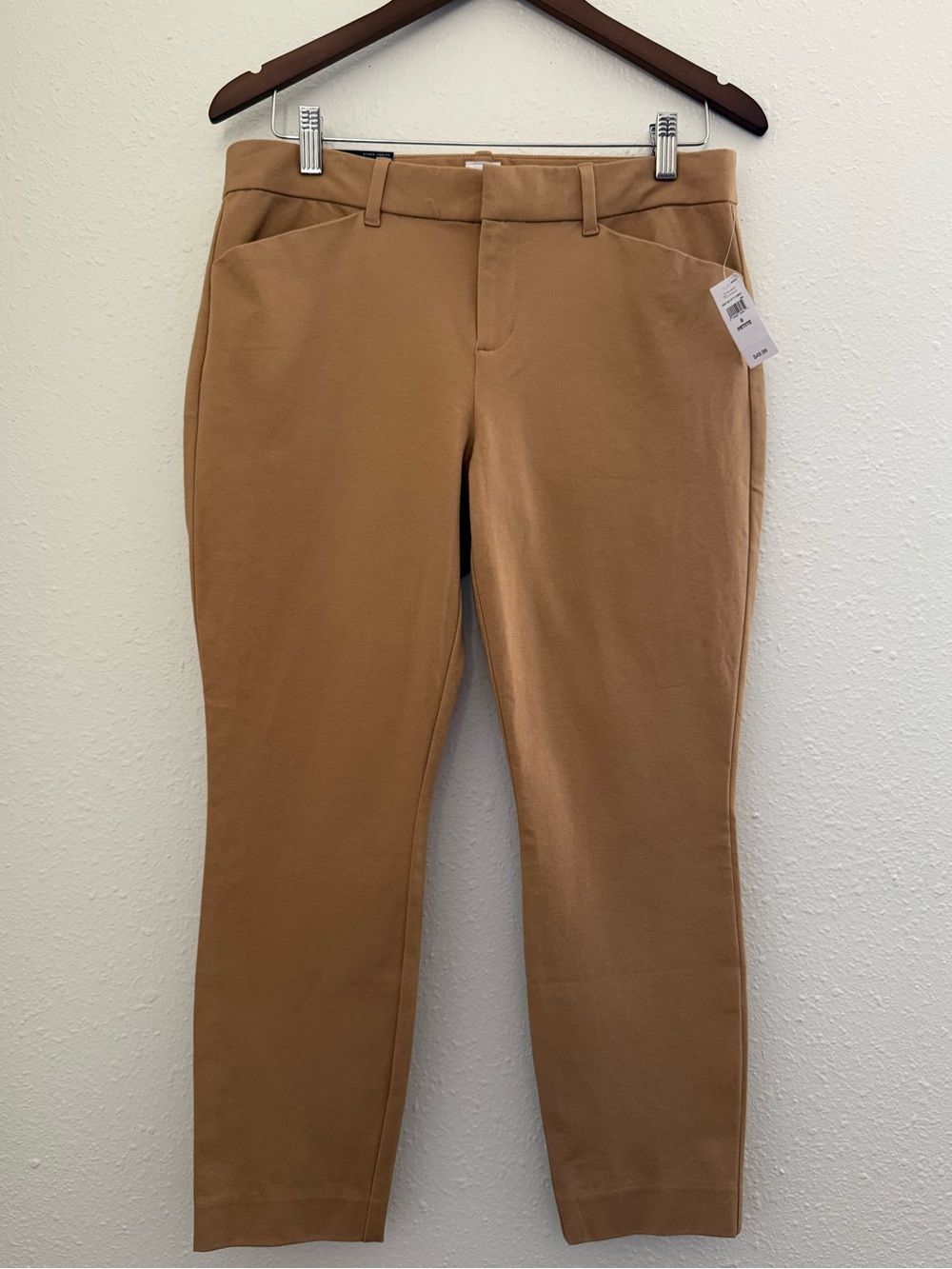 GAP Signature Skinny Ankle Pants 8 Petite Camel Tan Stretch NWT